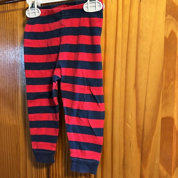 Boys red/blue stripe pajama set size 12-18 months by Leveret - Picture 5 of 8